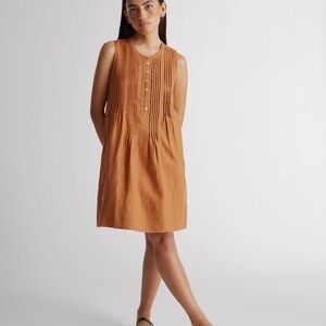 European Linen Sleeveless Swing Dress